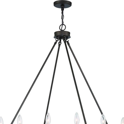 Black Candle Style Multi Light Metal Dimmable Chandelier