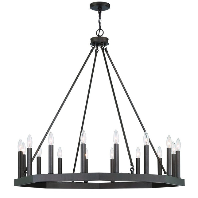 Black Candle Style Multi Light Metal Dimmable Chandelier HomeRoots