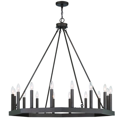 Black Candle Style Multi Light Metal Dimmable Chandelier