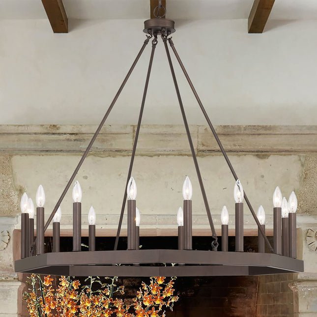 Black Candle Style Multi Light Metal Dimmable Chandelier HomeRoots