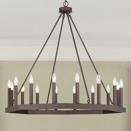 Black Candle Style Multi Light Metal Dimmable Chandelier