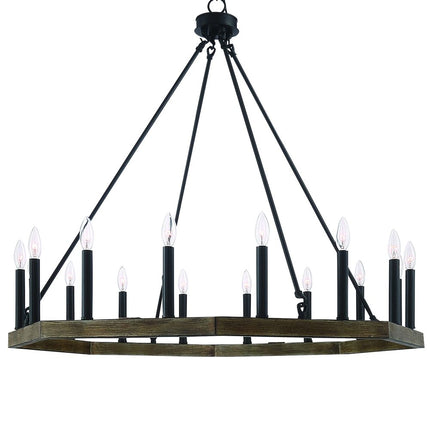 Brown And Black Candle Style Multi Light Metal Dimmable Chandelier HomeRoots