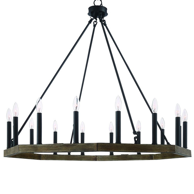 Brown And Black Candle Style Multi Light Metal Dimmable Chandelier HomeRoots