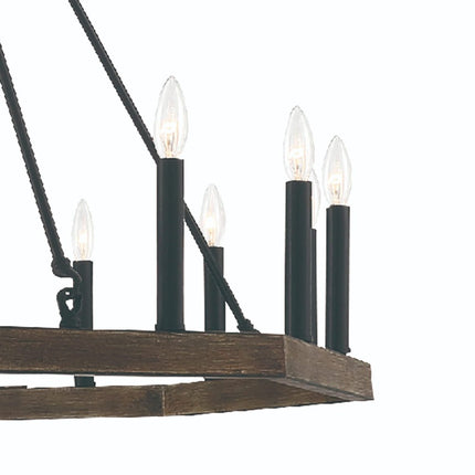 Brown And Black Candle Style Multi Light Metal Dimmable Chandelier HomeRoots