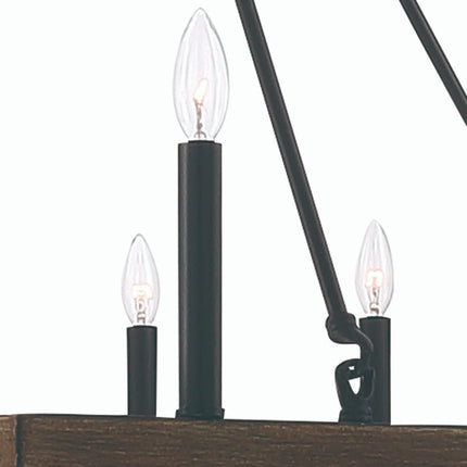 Brown And Black Candle Style Multi Light Metal Dimmable Chandelier HomeRoots