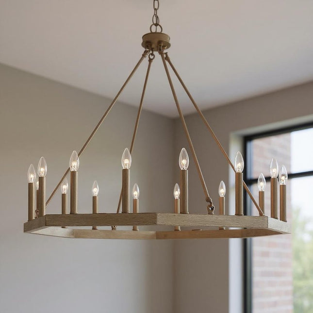 Brass Candle Style Multi Light Metal Dimmable Chandelier HomeRoots