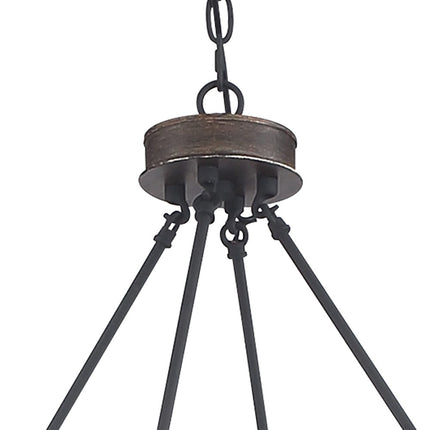 Brown And Black Candle Style Twelve Light Metal Dimmable Chandelier