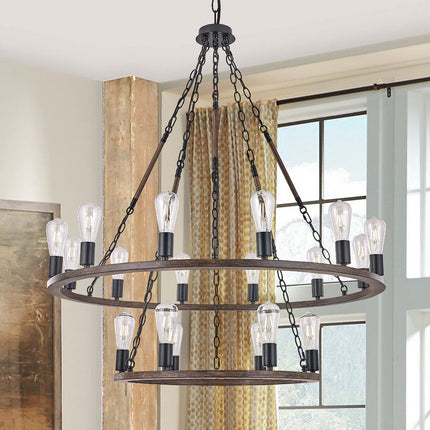 Brown And Black Candle Style Multi Light Metal Dimmable Chandelier HomeRoots
