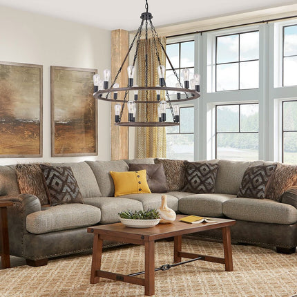 Brown And Black Candle Style Multi Light Metal Dimmable Chandelier HomeRoots