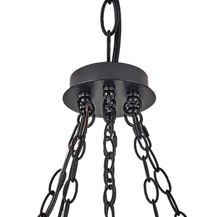 Brown And Black Candle Style Multi Light Metal Dimmable Chandelier HomeRoots