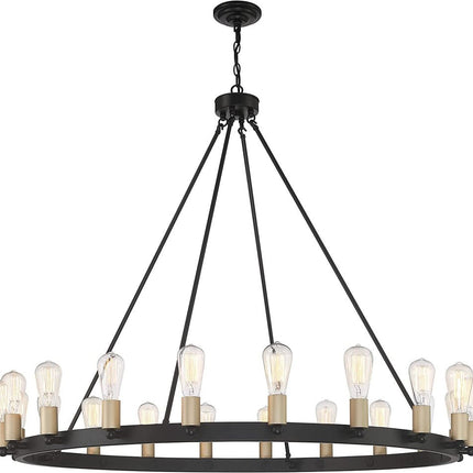 Black And Gold Candle Style Multi Light Metal Dimmable Chandelier HomeRoots