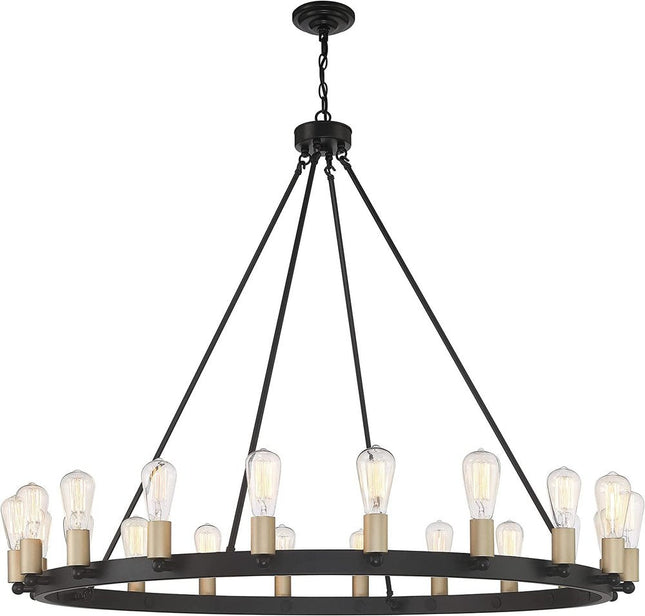 Black And Gold Candle Style Multi Light Metal Dimmable Chandelier HomeRoots