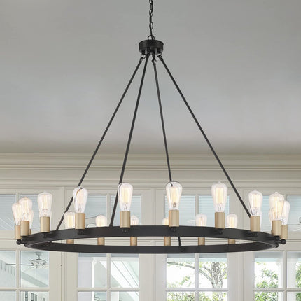 Black And Gold Candle Style Multi Light Metal Dimmable Chandelier HomeRoots