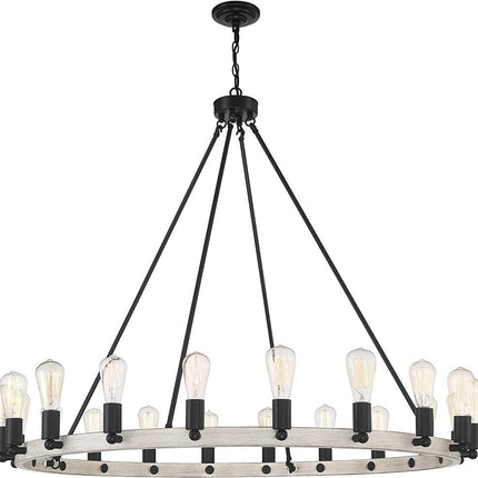 Black And Gray Candle Style Multi Light Metal Dimmable Chandelier
