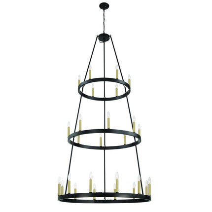 Black Candle Style Multi Light Metal Dimmable Chandelier