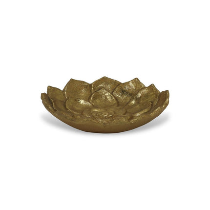 6" Gold Lotus Flower Metal Lotus Leaf Handmade Vanity Tray HomeRoots