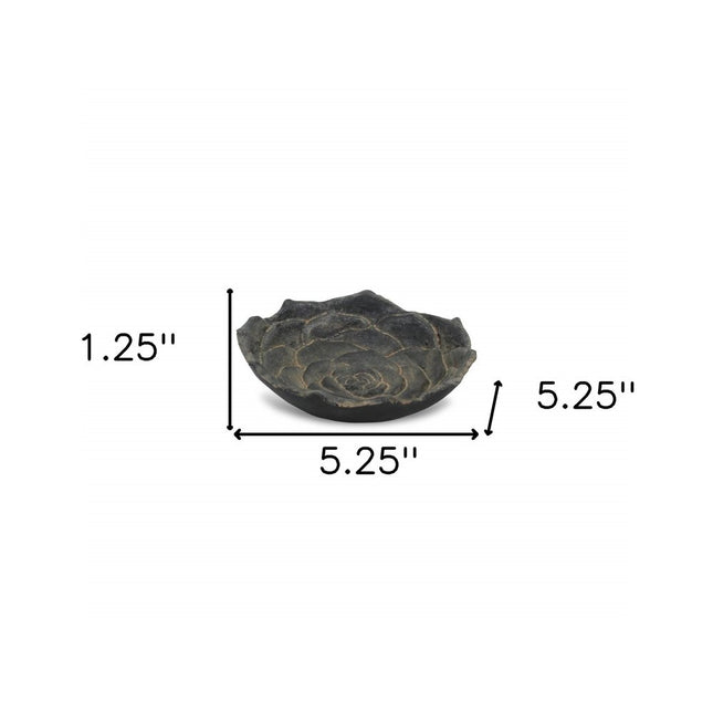 5" Black Novelty Metal Handmade Tray