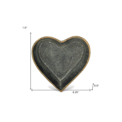 6" Black Heart Metal Heart Handmade Vanity Tray HomeRoots