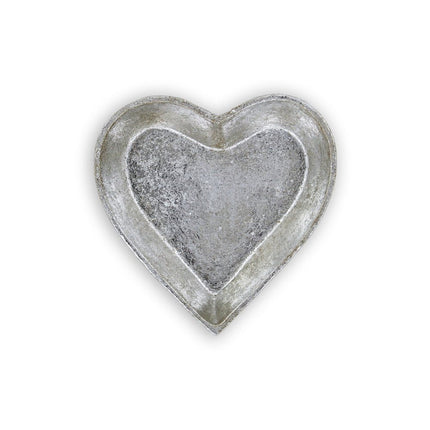 7" Silver Heart Cast Iron Handmade Vanity Tray HomeRoots