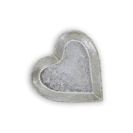 7" Silver Heart Cast Iron Handmade Vanity Tray HomeRoots