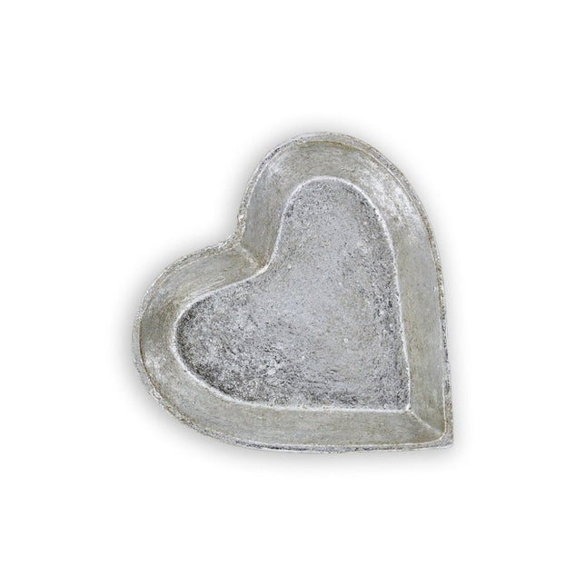 7" Silver Heart Cast Iron Handmade Vanity Tray HomeRoots