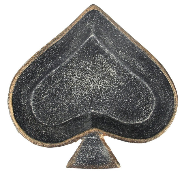6" Black Ace Of Spades Cast Iron Handmade Vanity Tray HomeRoots