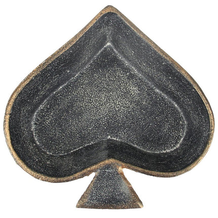 6" Black Ace Of Spades Cast Iron Handmade Vanity Tray