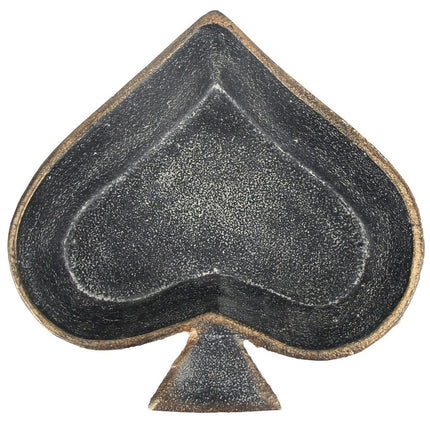 6" Black Ace Of Spades Cast Iron Handmade Vanity Tray