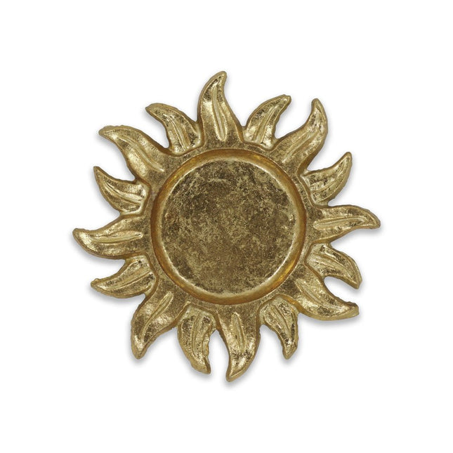 7" Gold Sunburst Cast Iron Handmade Vanity Tray HomeRoots