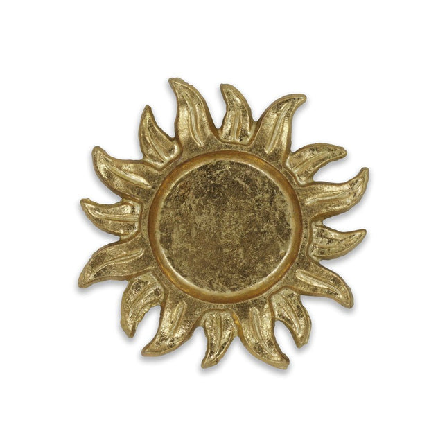 7" Gold Sunburst Cast Iron Handmade Vanity Tray HomeRoots