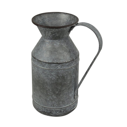 11" Gray Metal Jug Vase HomeRoots