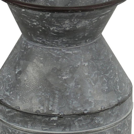 11" Gray Metal Jug Vase HomeRoots