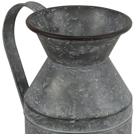 11" Gray Metal Jug Vase
