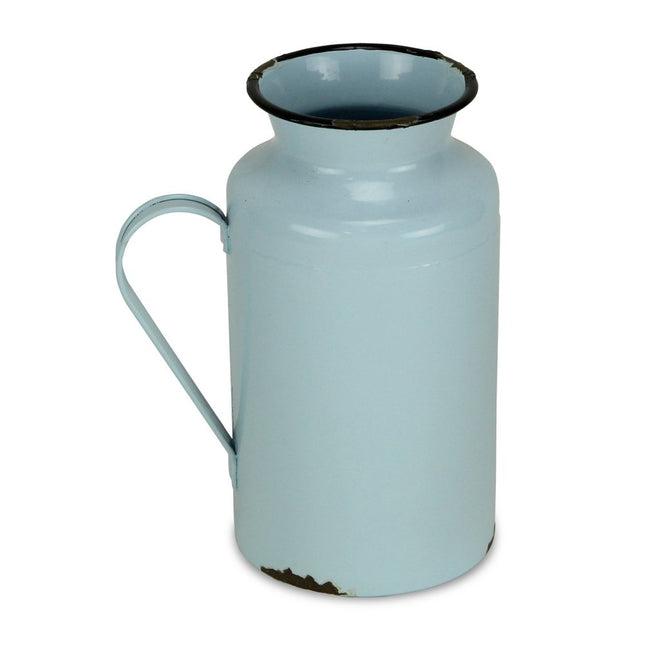 10" Blue and Black Metal Jug Vase HomeRoots