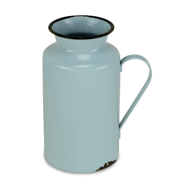 10" Blue and Black Metal Jug Vase HomeRoots
