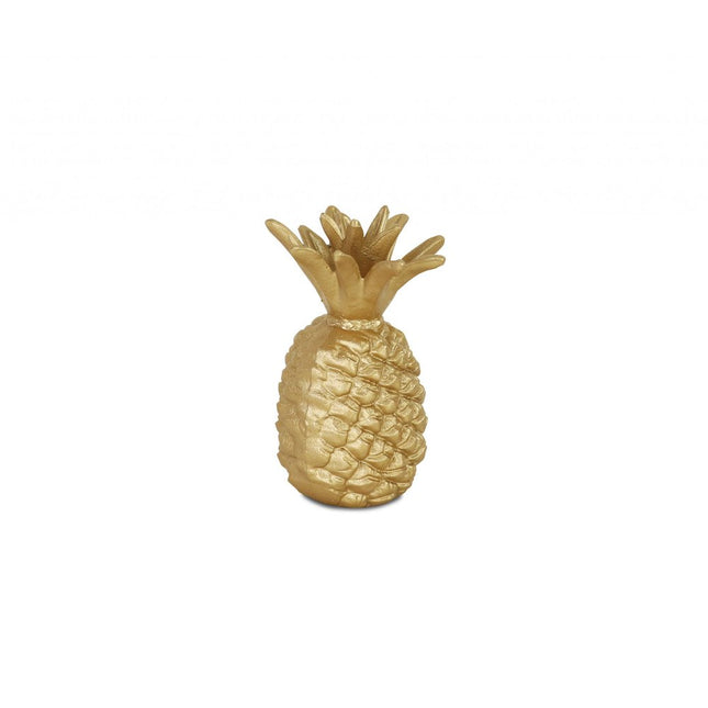 8" Gold Cast Iron Pineapple Hand Painted Sculpture HomeRoots