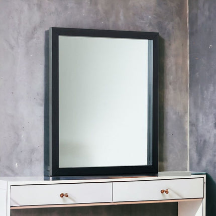 40" Black Wood Framed Dresser Mirror HomeRoots