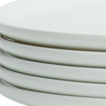 White Six Piece Round Coupe Porcelain Service For Six Dinner Plate Set HomeRoots