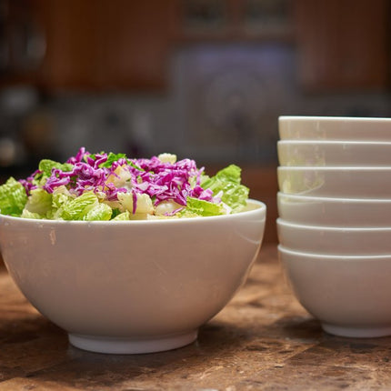 White Six Piece Porcelain Service For Six Bowl Set HomeRoots