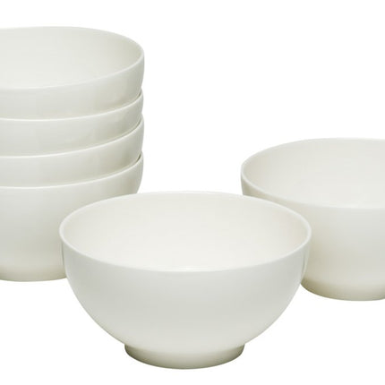 White Six Piece Porcelain Service For Six Bowl Set HomeRoots
