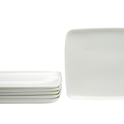 White Six Piece Rectangle Porcelain Service For Six Dinner Plate Set HomeRoots