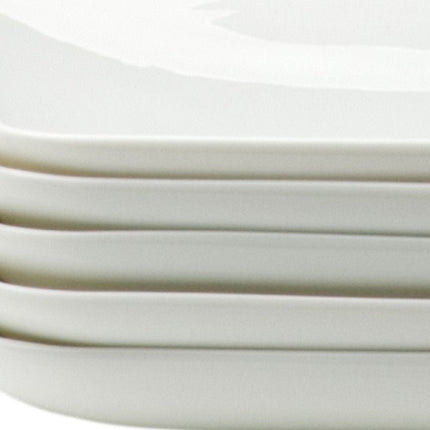 White Six Piece Rectangle Porcelain Service For Six Dinner Plate Set HomeRoots