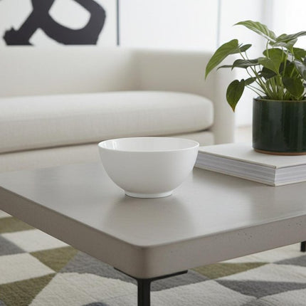 White Porcelain Large Round Serve Bowl