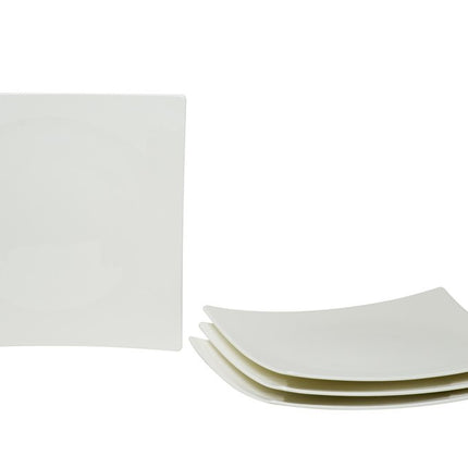 White Six Piece Square Bone China Service For Six Dinner Plate Set HomeRoots