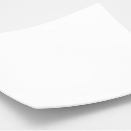 White Six Piece Square Bone China Service For Six Dinner Plate Set