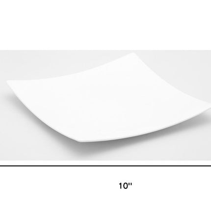 White Six Piece Square Bone China Service For Six Dinner Plate Set