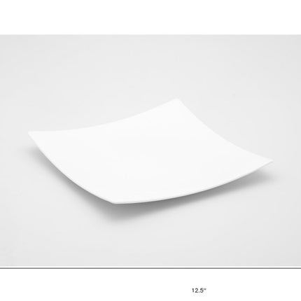 13" White Square Bone China Platter