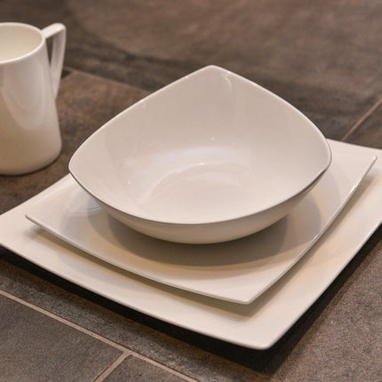 White Six Piece Triangle Bone China Service For Six Bowl Set HomeRoots