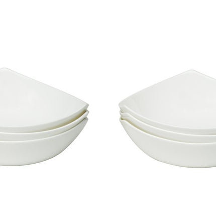 White Six Piece Triangle Bone China Service For Six Bowl Set HomeRoots