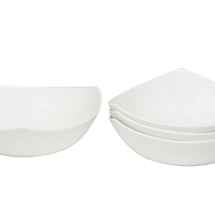 White Six Piece Triangle Bone China Service For Six Bowl Set HomeRoots